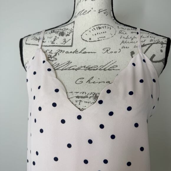 Socialite Blush Pink Polka Dot Camisole Tank Top Spaghetti Straps size Large NWT - Picture 6 of 11
